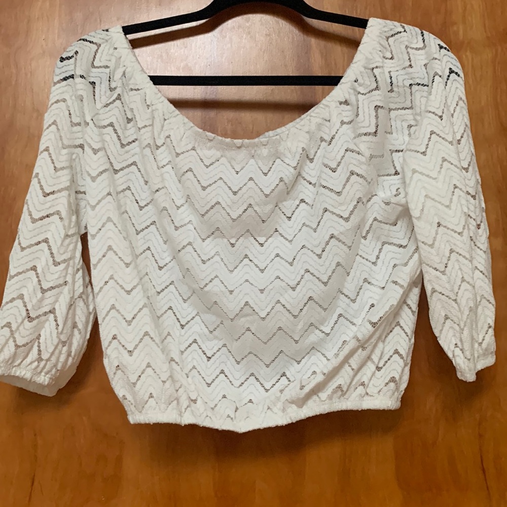 Bebe off shoulder white top